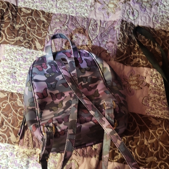 Purple Butterfly Print Women's Backpack - Picture 4 of 4